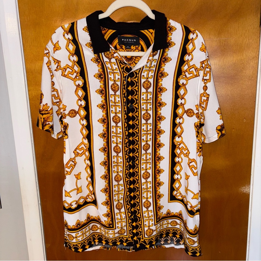 PacSun Versace-Inspired Button-Up Shirt – Medium ✨